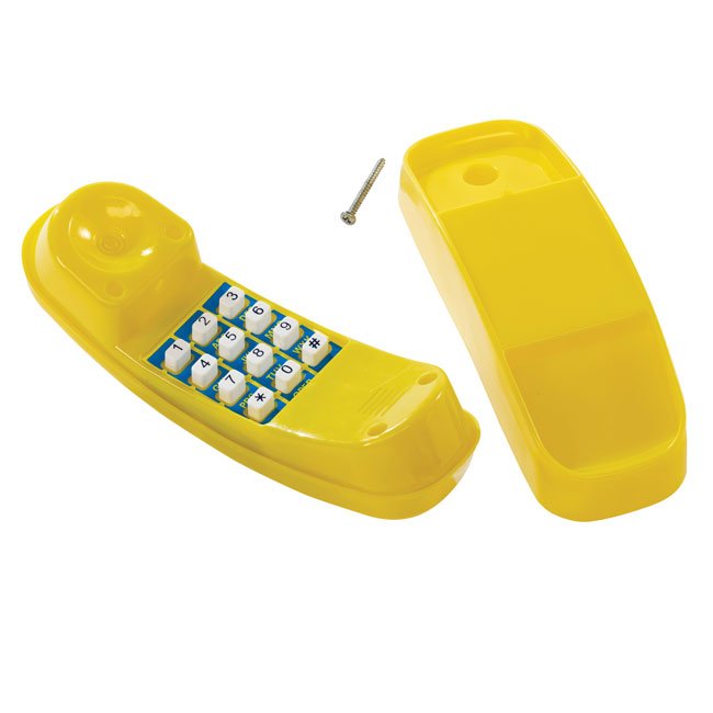 Toy Yellow Telephone For Use On Children's Garden Play Structures or Wendy House