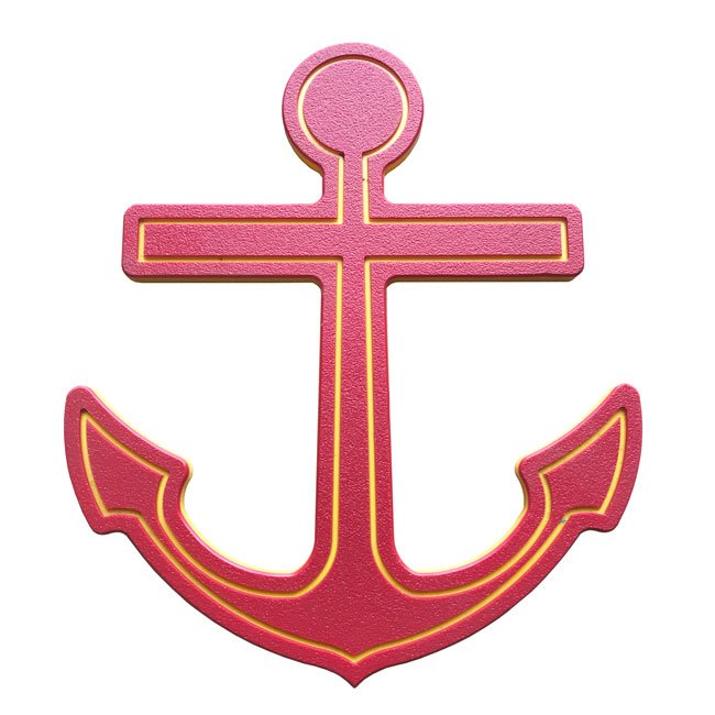 Large Red Ships Anchor Including Fixings For Mounting On Any Play Structure