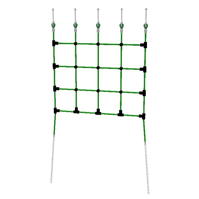 Platform Access Nets with 250mm mesh centres, chain tails and a choice of top fixings