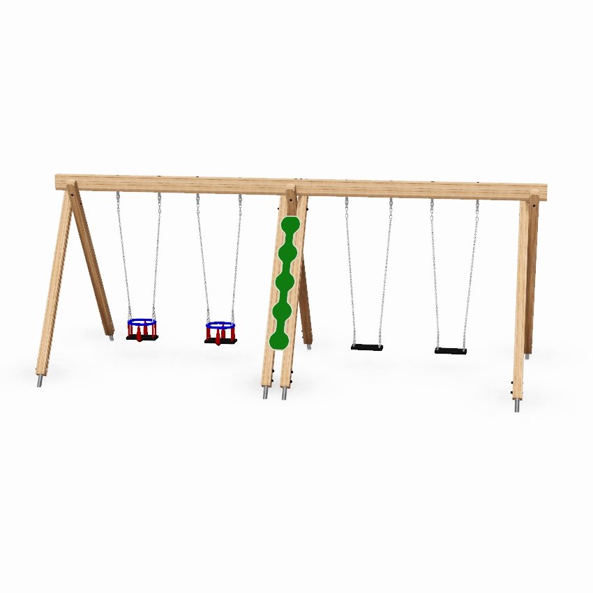 Double Bay Toddler and Junior Wooden Swing