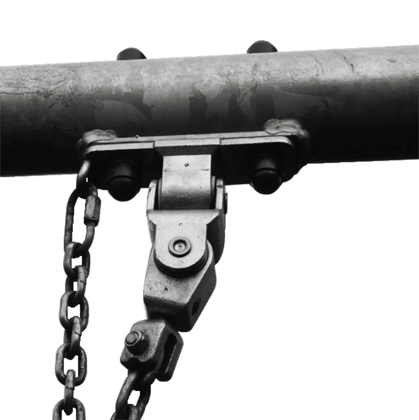 Birds Nest Bolt On Style Universal Swing Hanger With Sealed Bearing And Bolted Chain Clevis Connection All Manufactured In Cast Stainless Steel
