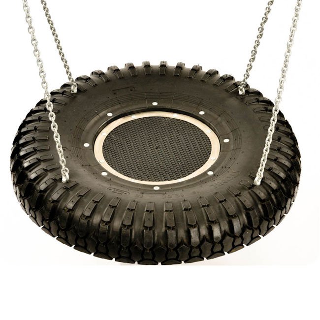 Half Truck Tyre Children's Group Swing Seat With Rubber Infill And Four Eyebolt Suspension Anchors