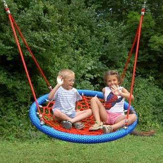 Birds Nest Basket Style Children's Group Swing Seat 1.0m  or 1.20m Diameter With Two Point Rope And Stainless Steel Tail Suspension