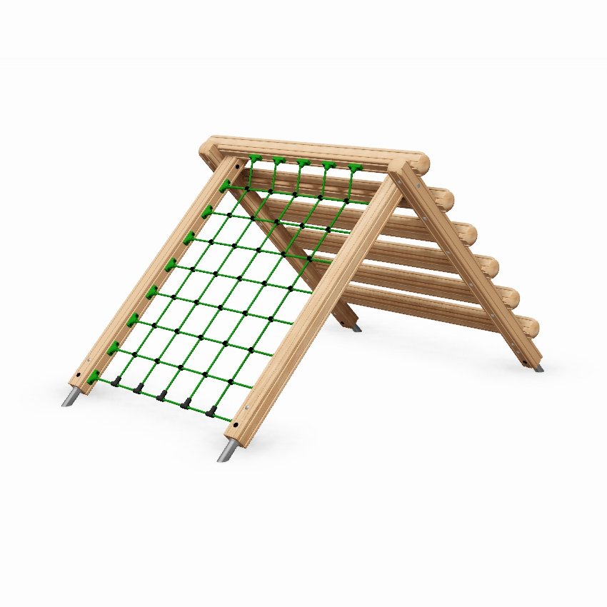 Ladder Net Climb Outdoor Fitness Station In Laminated Safalog With Exercise Instruction Sign