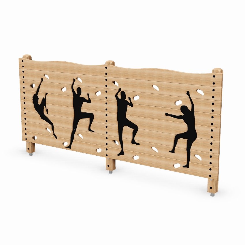 Traversing Wall Outdoor Fitness Station In Laminated Safalog With Exercise Instruction Sign