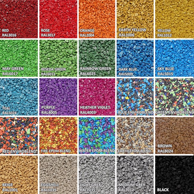 Wetpour Rubber Granules Topping For Playground Surfacing In Various Colours
