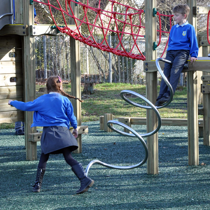 Spiral Climbing Tube in Stainless Steel for Children's Play Tower
